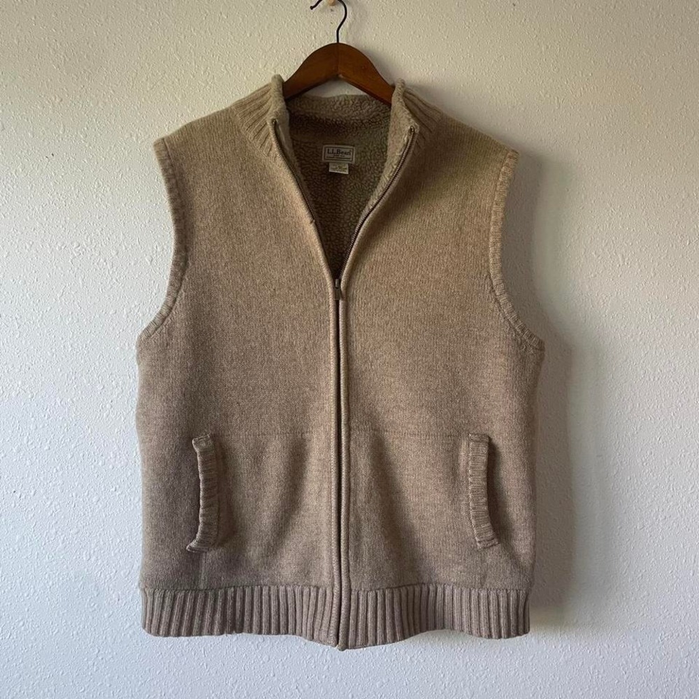 Vintage LL Bean Lambswool Country‎ Club Zipper Vest